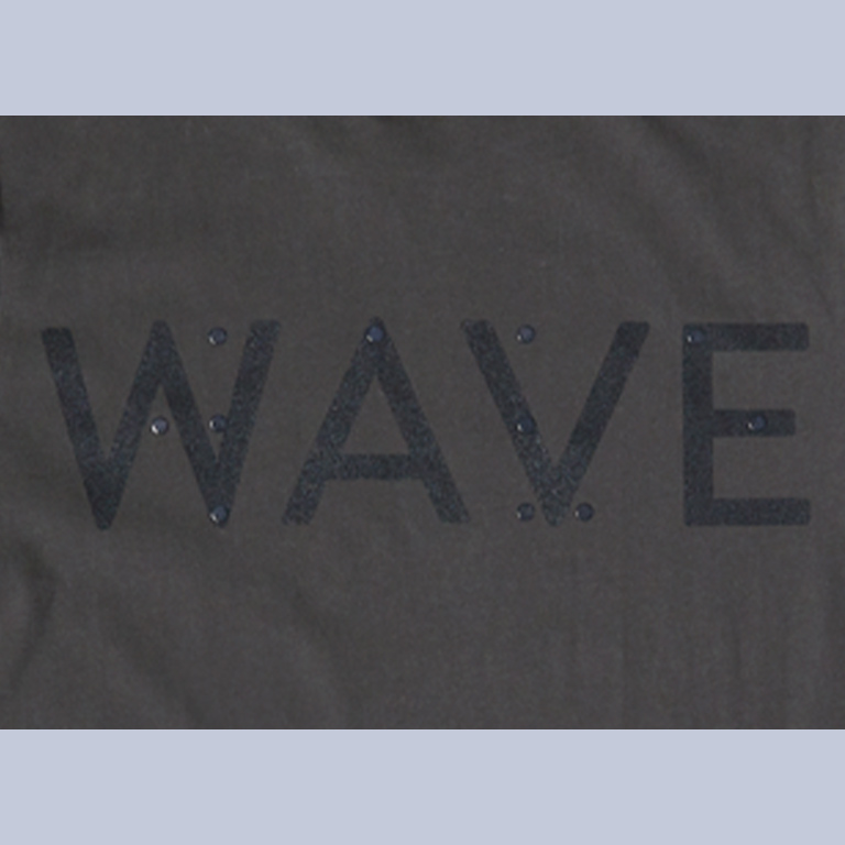 WAVE 点字モチーフ チャリティ Tシャツ GRAY 柄デザイン