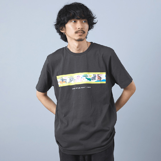 STREET ART LINE PROJECT×WAVE チャリティ Tシャツ GRAY Lサイズ